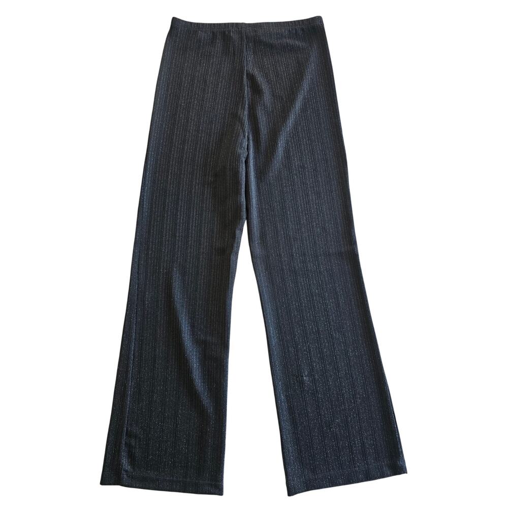 Reformation Black Metallic Shimmer Bootcut Stretch Pants Size Small NWOT